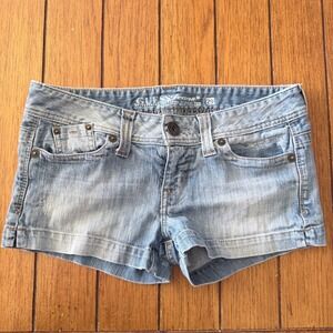 Y2K Guess LOW Rise micro Womens 29 Light WashDenim Jean Shorts